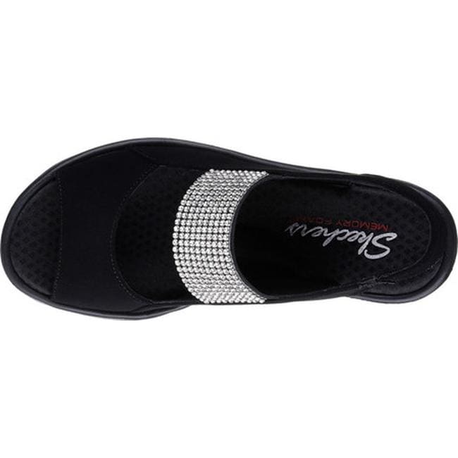 skechers cali rumblers sparkle on women's wedge sandals