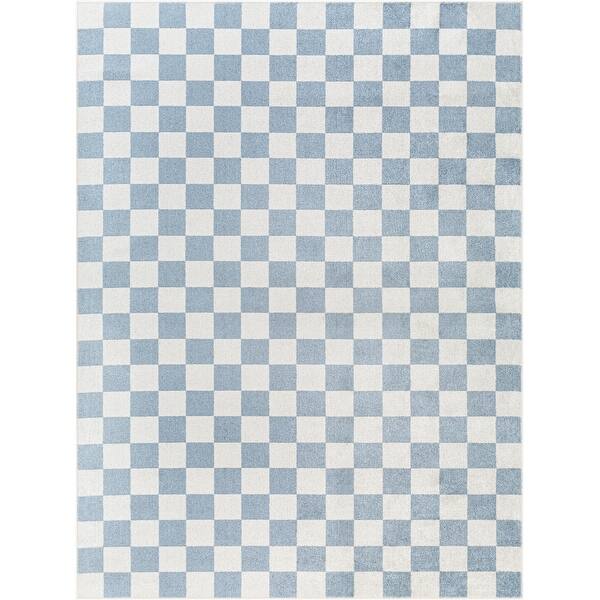 Livabliss Lillian Machine Washable Checkered Area Rug