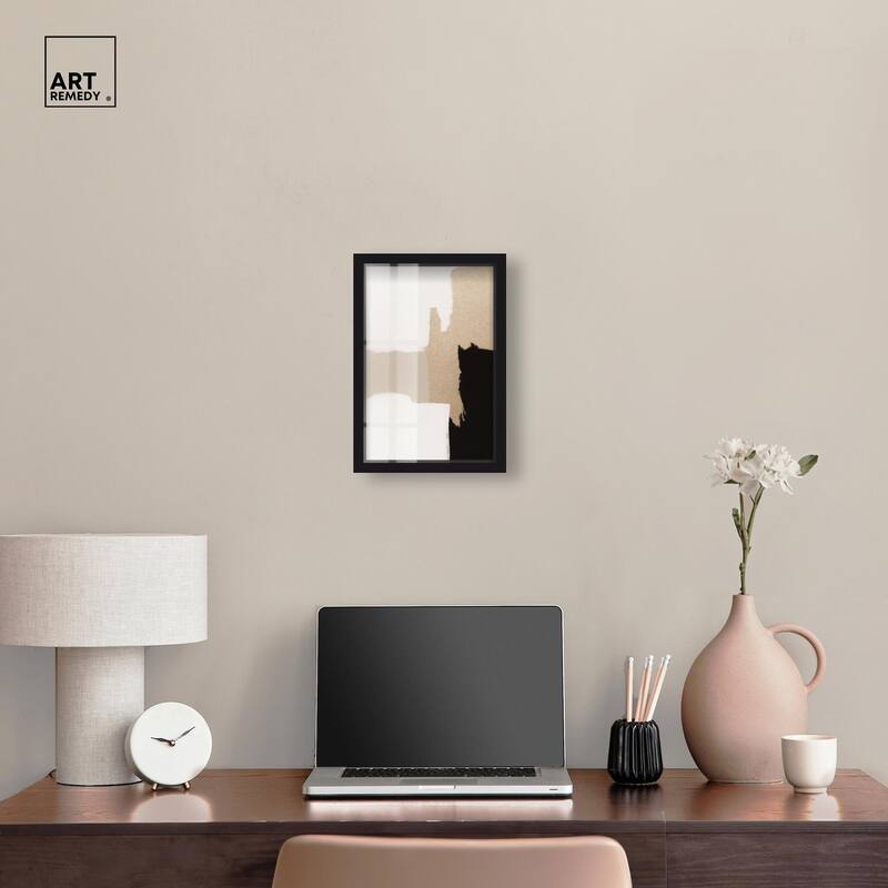 Beige and Black III Shadowbox by Art Remedy