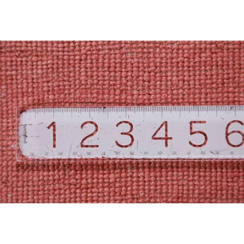 Hand Knotted Oriental 100% Wool Carpet Modern Solid Pink Gabbeh Area Rug - 9' 2'' X 6' 2''