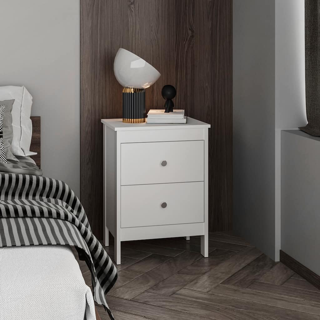 Nightstand with Two Drawers and Open Shelf for Enhanced Storage and Style