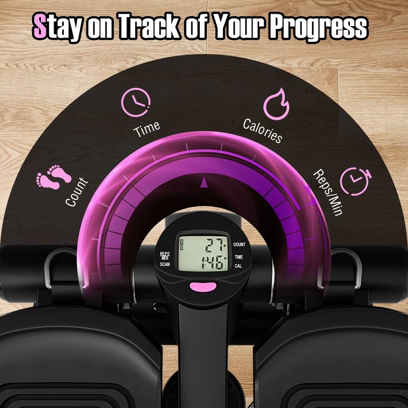 Goplus Mini Stepper for Exercise at Home with Resistance Bands - See Details