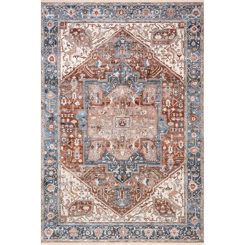 Nuloom Camila Faded Medallion Fringe Area Rug