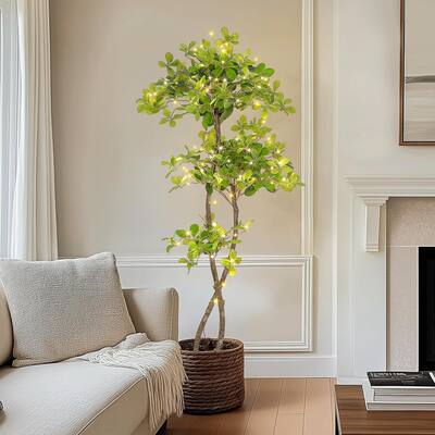 Artificial Olive Tree Plants with LED Lights in Plastic Pot
