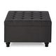 preview thumbnail 36 of 37, Large square storage ottoman with wooden legs