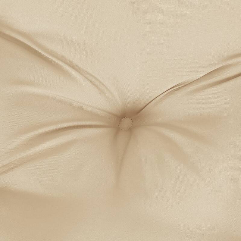 Claire Cushion for Bench with Tie Ropes, Beige Tufted Oxford Fabric