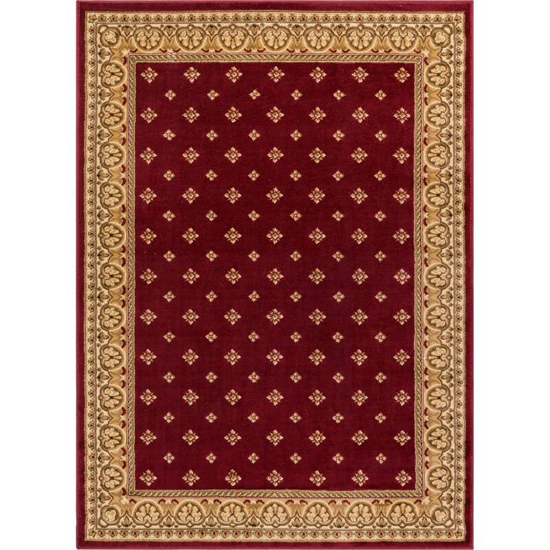 Well Woven Barclay Hudson Terrace Fleur De Lis Traditional Area Rug - 6' 7" x 9' 6" - Red - Rectangle