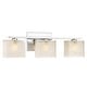 preview thumbnail 8 of 6, Luxury Modern Glass/ Chrome Finish Steel 3-light Bathroom Light - 6.75" H, 22.5" W, 5" Dep