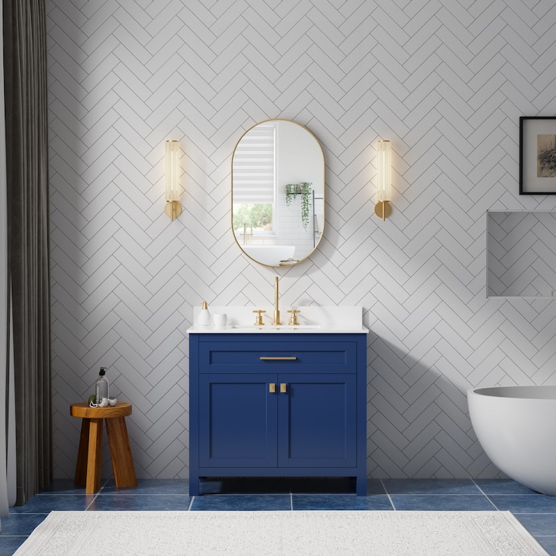 Bathroom Wall Mounted Oval Metal Framed Mirror