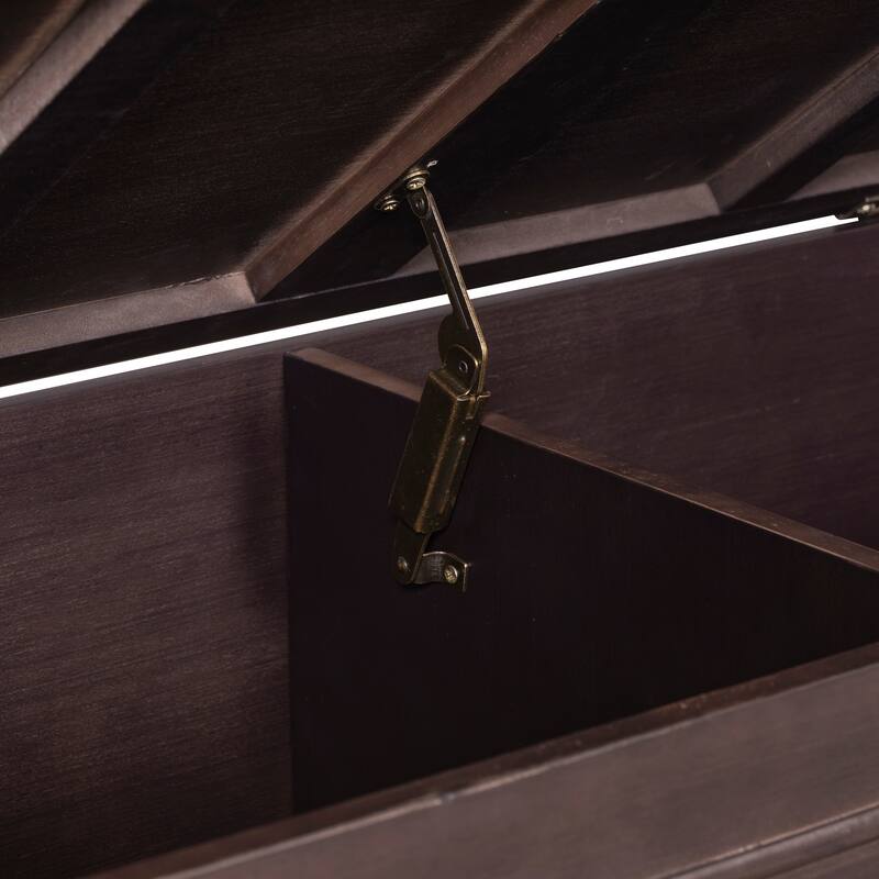 Rustic Charm Entryway Bench Solid Wood Storage with Safety Hinge