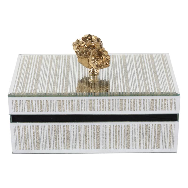 Glass Decorative Storage Jewelry Box with Lid