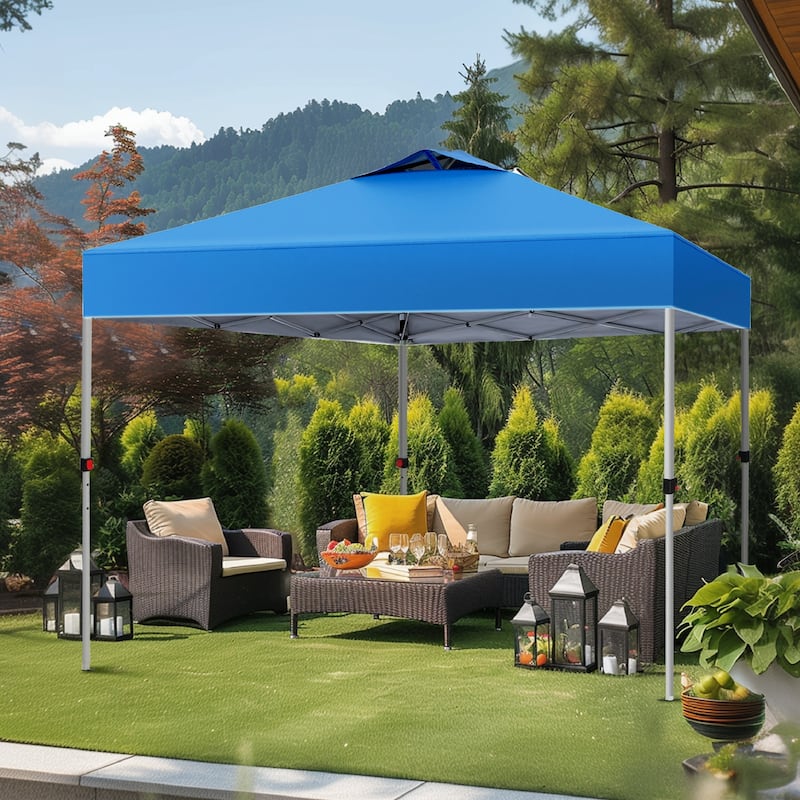10x10 Pop-up Canopy Portable Lightweight FoldingTent, Adjustable Height Instant Gazebo Canopy with Wheeled Bag