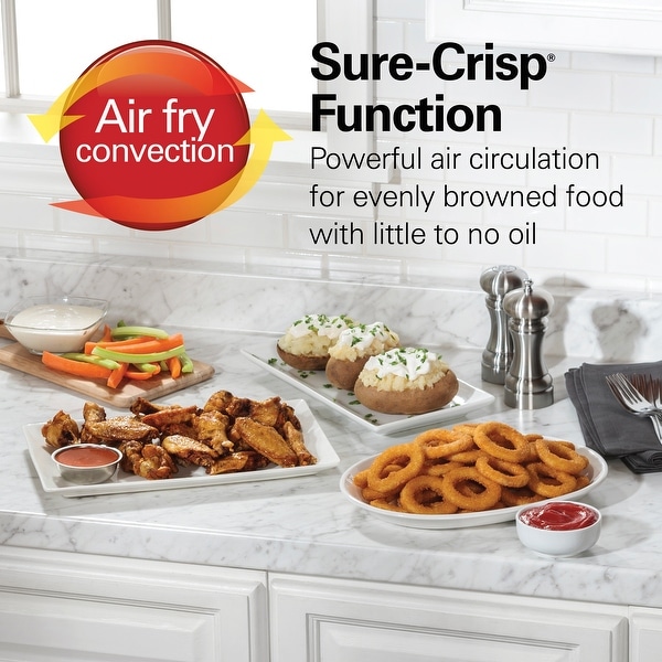 Hamilton Beach Sure Crisp Air Fryer and 6 slice Toaster Oven Bed