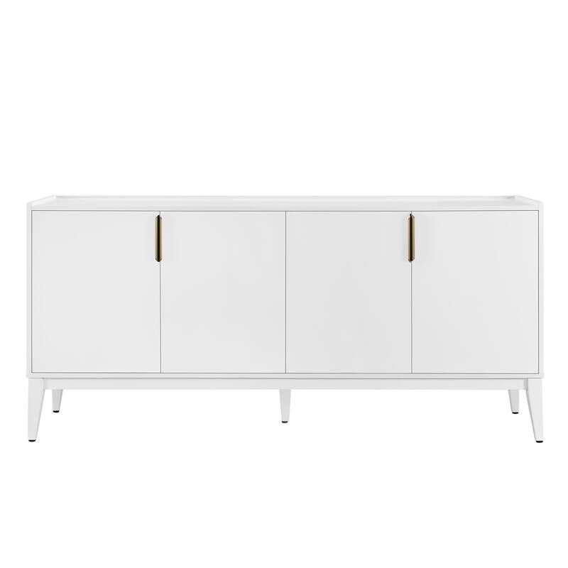 Four-Door Storage Cabinet Wooden Sideboard Cabinet, Adjustable Shelf