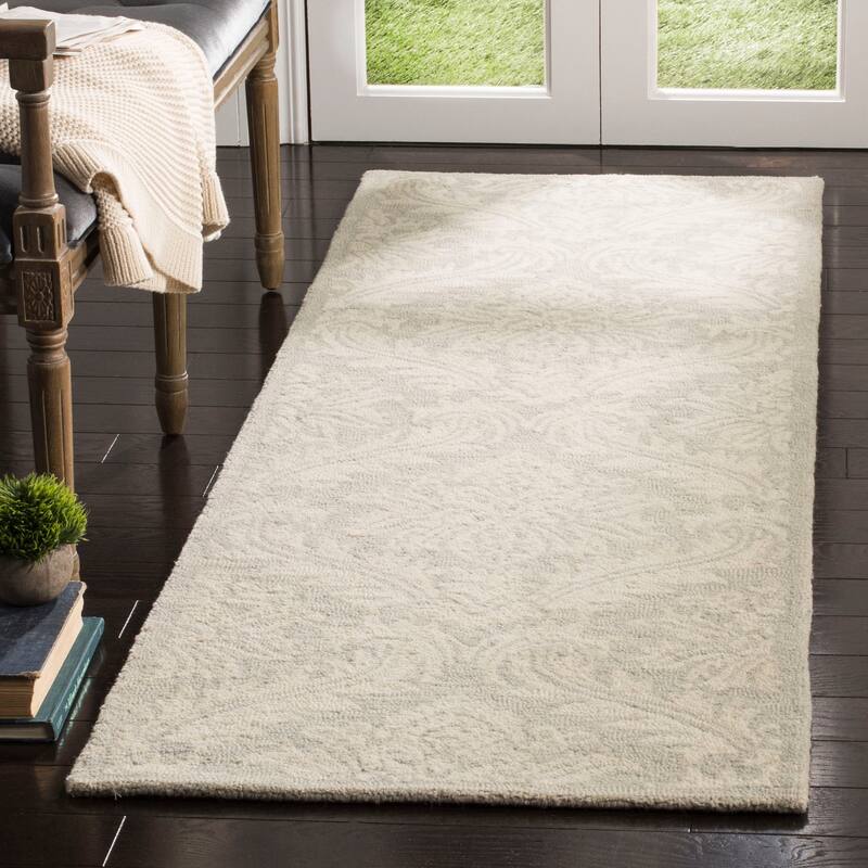 SAFAVIEH Handmade Micro-Loop Rolina Wool Rug - 2'6" x 4' - Silver