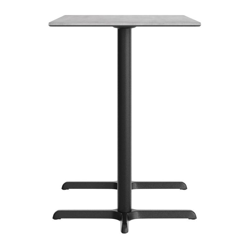 Commercial HPL Tabletop with Bar Height Crisscross Base - 48"W x 30"D x 42"H