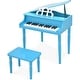 preview thumbnail 1 of 8, Gymax 30-Key Classic Baby Grand Piano Toddler Toy Wood w/ Bench & Blue