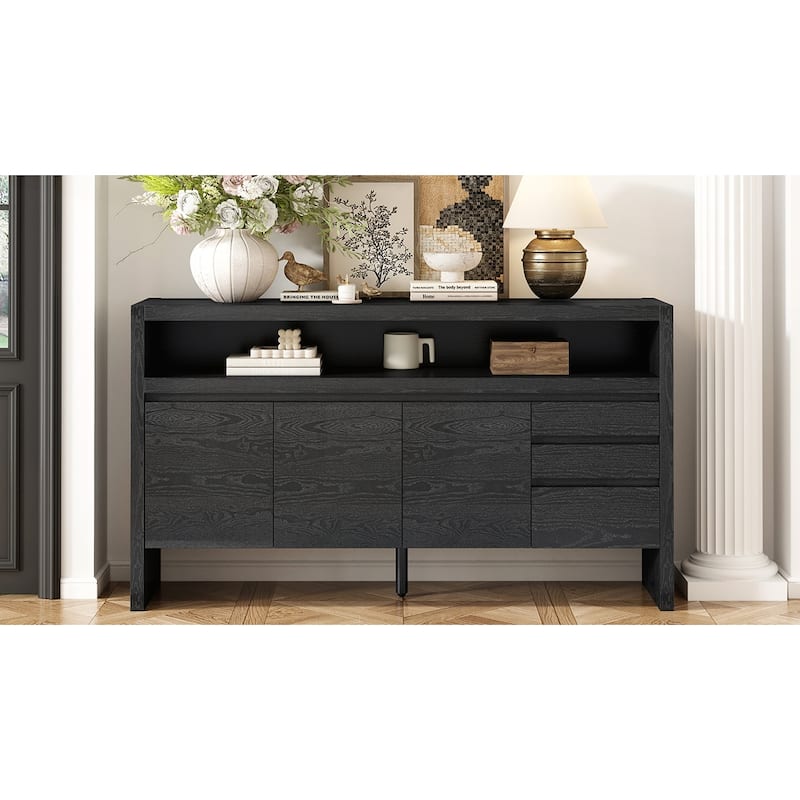 Modern 60in 3 Doors Sideboard with 3 Drawers
