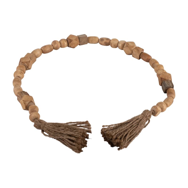 Sagebrook Home Beaded Garland - Natural - 32" x 1" x 1"