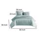 3 Piece Queen Size Coverlet Set with Stitched Square Pattern, Sea Green