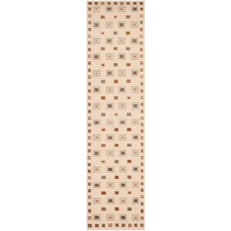 SAFAVIEH Couture Hand-knotted Tibetan Etsuko Modern Wool Rug - 2'6" x 12' Runner - Ivory