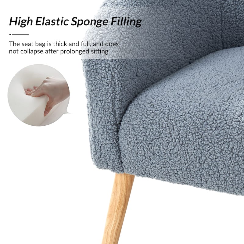 Sheila Modern 30"W Boucle Armchair with Solid Wood Legs Set of 2 by HULALA HOME