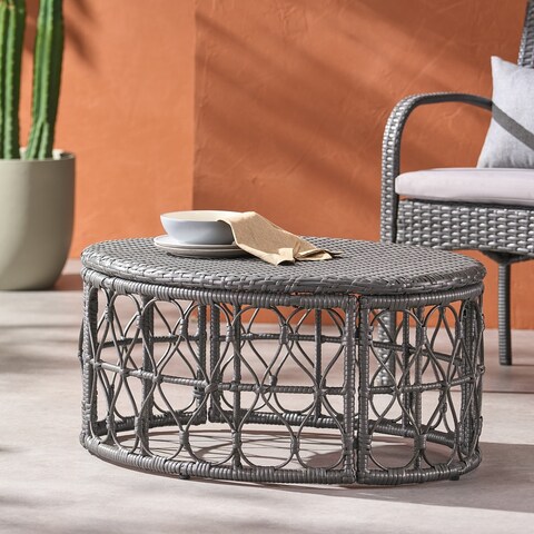Bruce Outdoor Outdoor Wicker Coffee Table by Christopher Knight Home