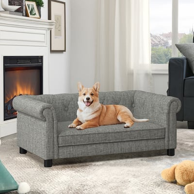 Elegant Rectangular Pet Bed for Small and Medium-Sized Dogs, Durable Elevated Dog Sofa Bed, Comfortable Dog Sofa