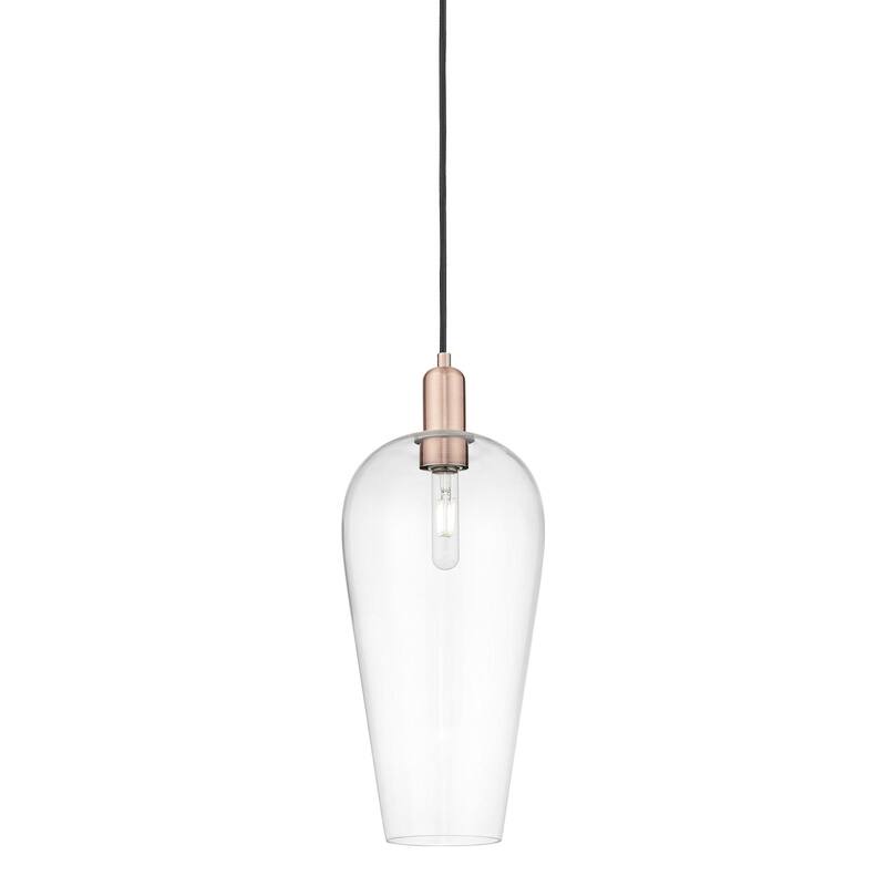 Innovations Lighting 716-1P-20-8 Chelsea Pendant Chelsea 8" Wide Mini - Antique Copper / Clear Deco Swirl