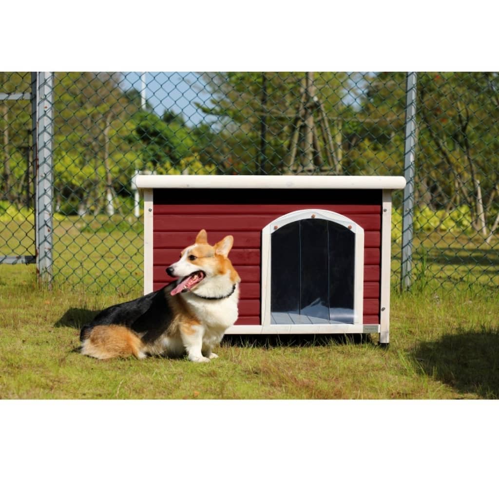 Large Wooden Outdoor Dog House with Waterproof Roof and Raised Floor