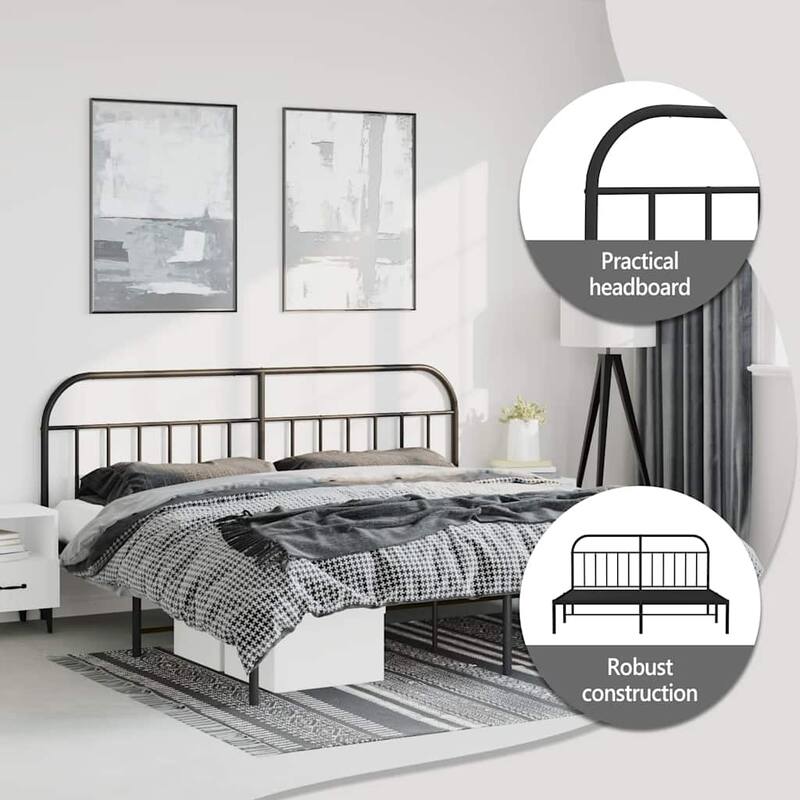 vidaXL 12 Inches Metal Bed Frame No Mattress