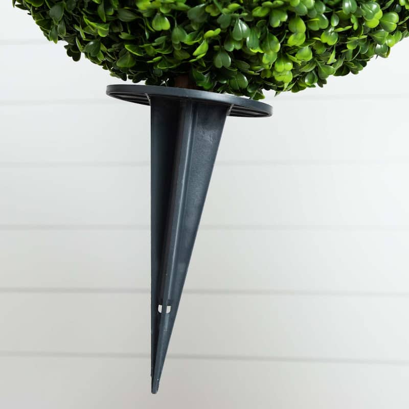 Boxwood Ball Topiary Artificial Outdoor Plants - 14" - Set of 2
