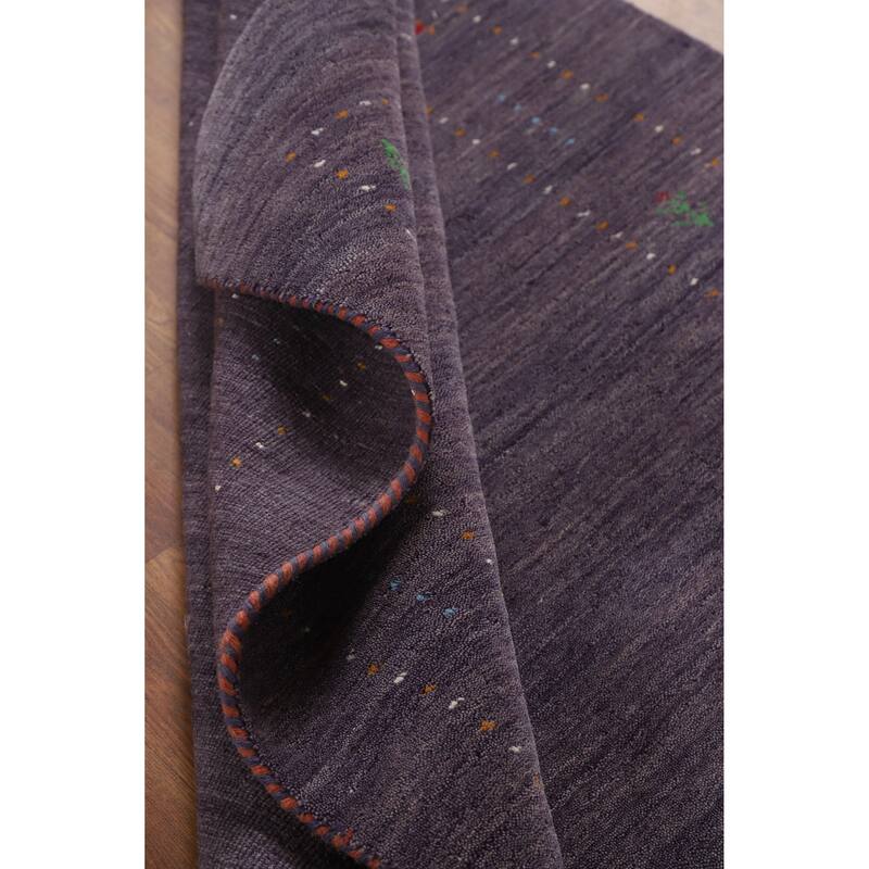 Hand Knotted Oriental 100% Wool Carpet Tribal Tribal Purples Gabbeh Area Rug - 5' 10'' X 4' 0''