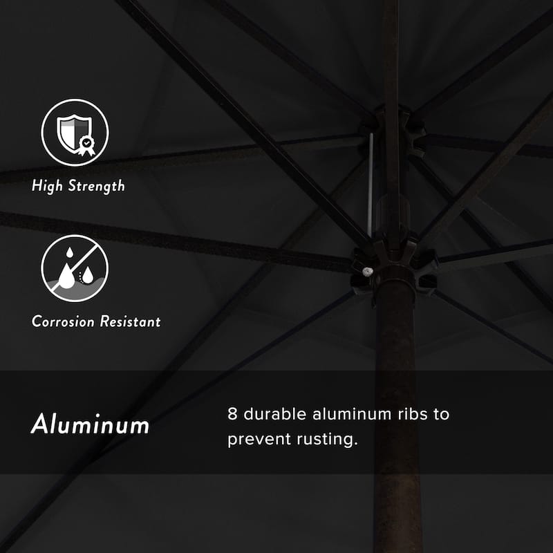 North Bend7.5 Foot Crank Lift Auto Tilt Patio Umbrella Outdoor Rated Acrylic Fabric by Havenside Home