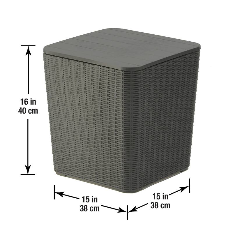 Arendal Collection Wicker Texture All-Weather Storage Box by National Tree Company