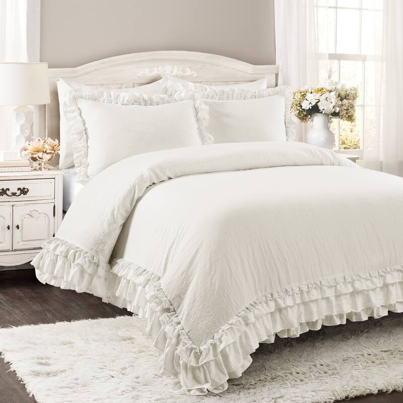 Silver Orchid Gerard Shabby Chic Ruffle Lace Comforter Set