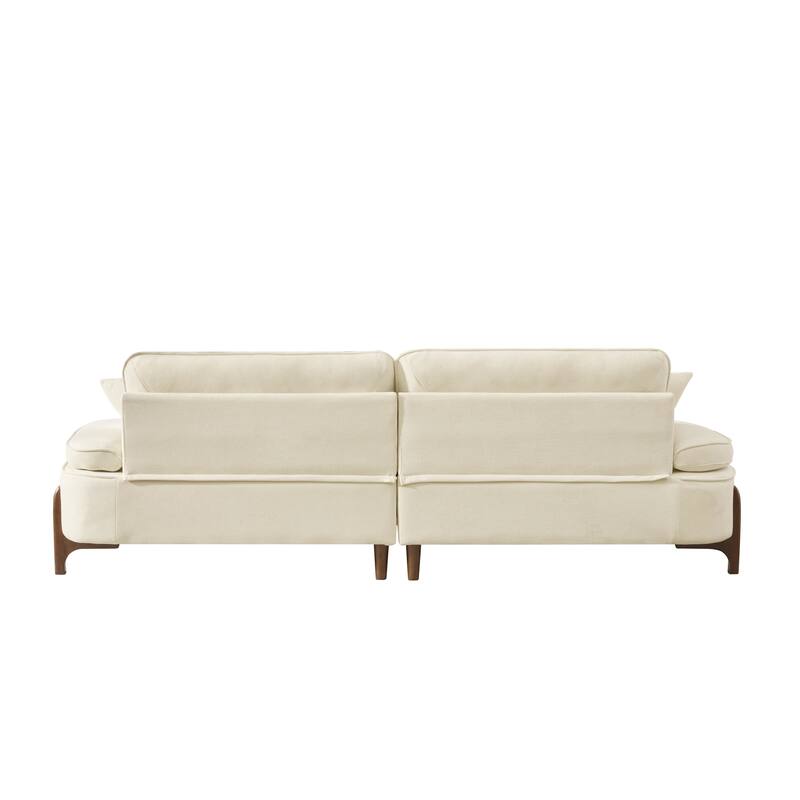103" Foam 3-Seater Sofa with 4 Pillows, Solid Wood Frame, 600lb Capacity