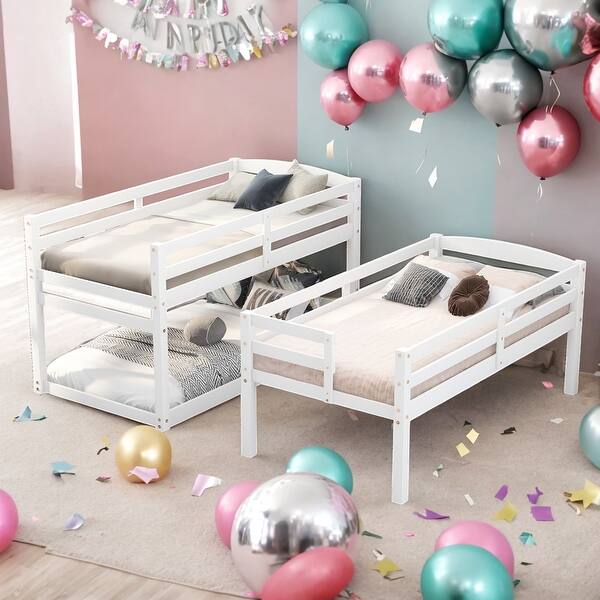 slide 2 of 9, 3 Beds In 1 Twin Size Triple Bunk Bed With Storage Staircase White