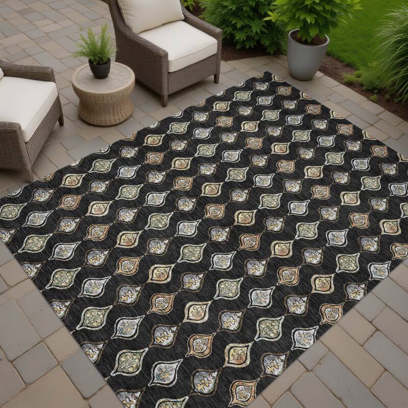 Machine Washable Indoor/ Outdoor Casual Greenwood Chantille Rug