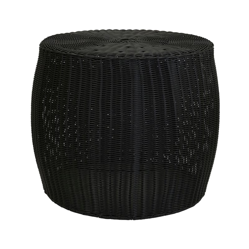 Household Essentials Handwoven Resin Barrel Side Table Storage Container