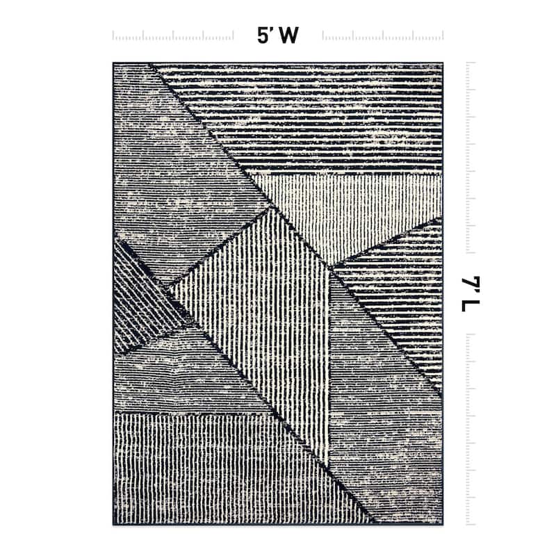 Contemporary Distressed Geometric Stylish Area Rug for Any Room