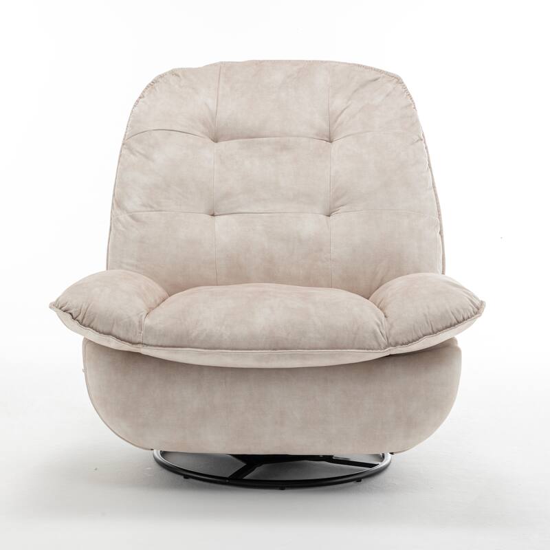 Velvet Oversized Recliner Chair with Swivel, Rocker & Phone Holder