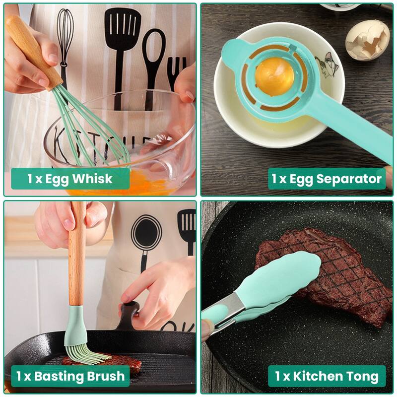 Silicone Stainless Steel 35-Piece Kitchen Utensil Set with Heat Resistant Handles