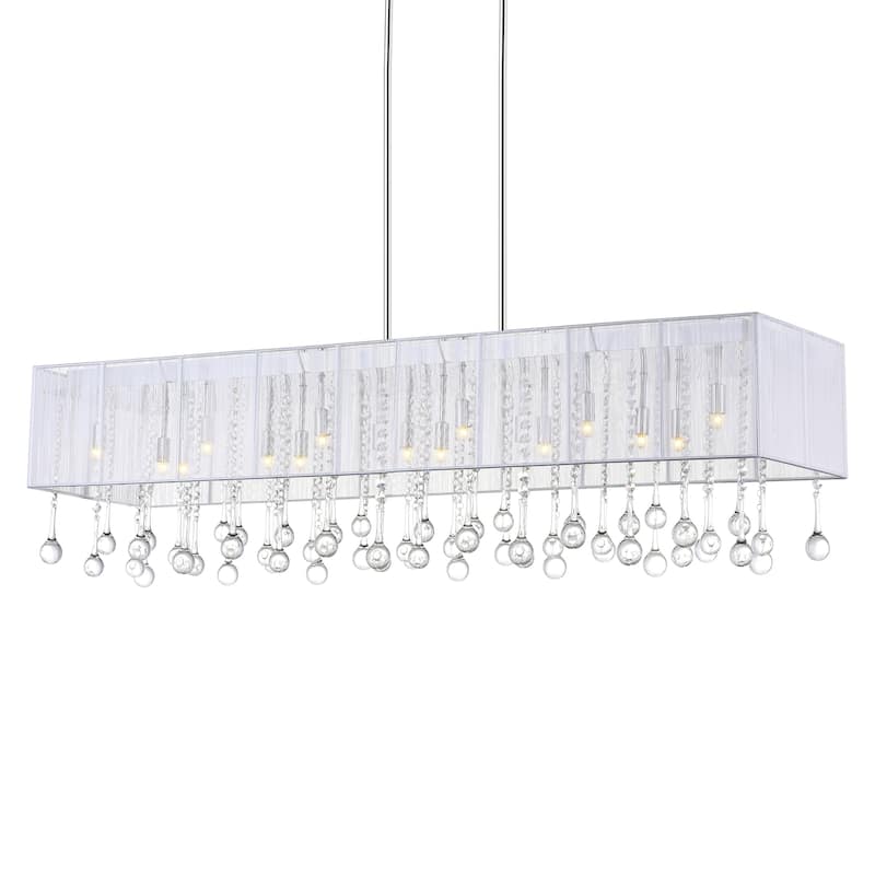 Water Drop 17 Light Drum Shade Chandelier With Chrome Finish