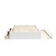 preview thumbnail 13 of 15, Simple Platform Bed Full Size Wood Bed Frame with Twin Trundle and 2 Drawers Suit for Kids Bedroom, No Box Spring Needed White