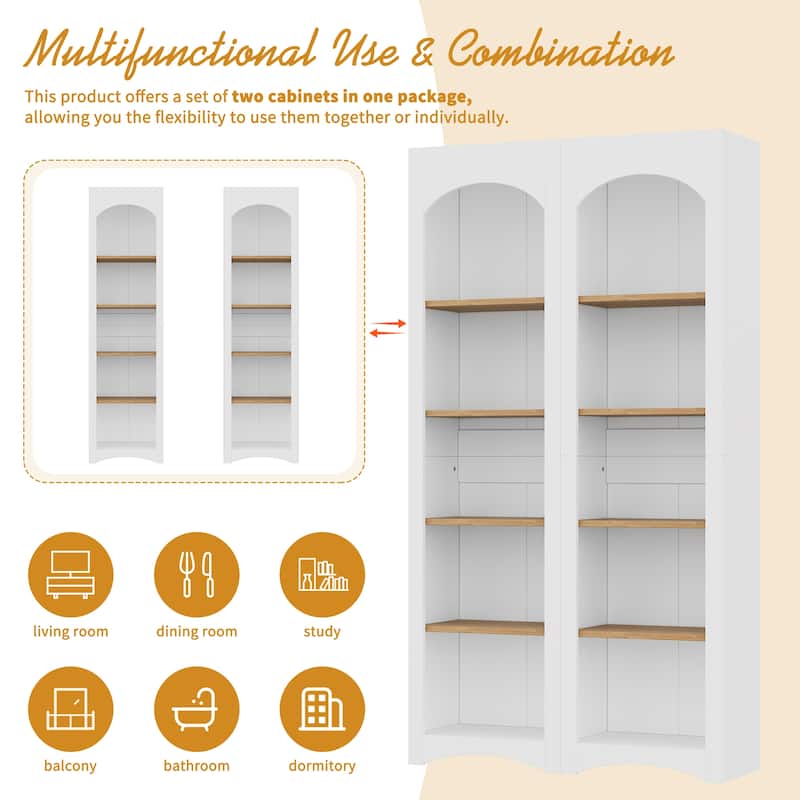 Roomfitters Rustic 3-Piece Entertainment Center for TVs up to 70", Mid-Century TV Stand with Bookshelves and Sideboard Storage
