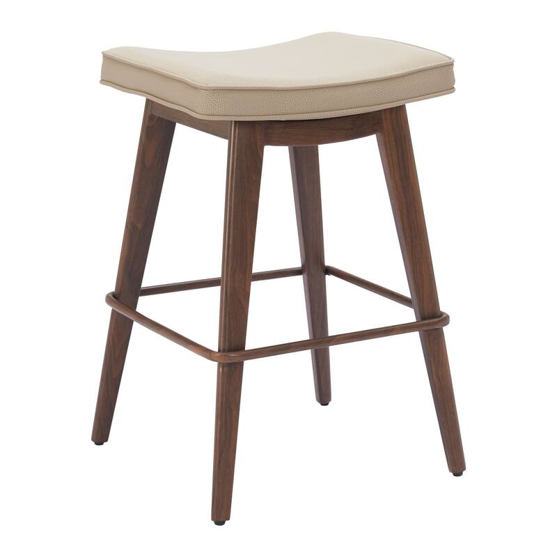 Divat Counter Stool Beige & Walnut - Beige/Walnut
