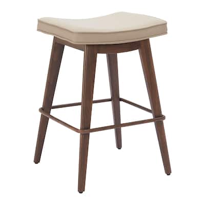 Divat Counter Stool Beige & Walnut
