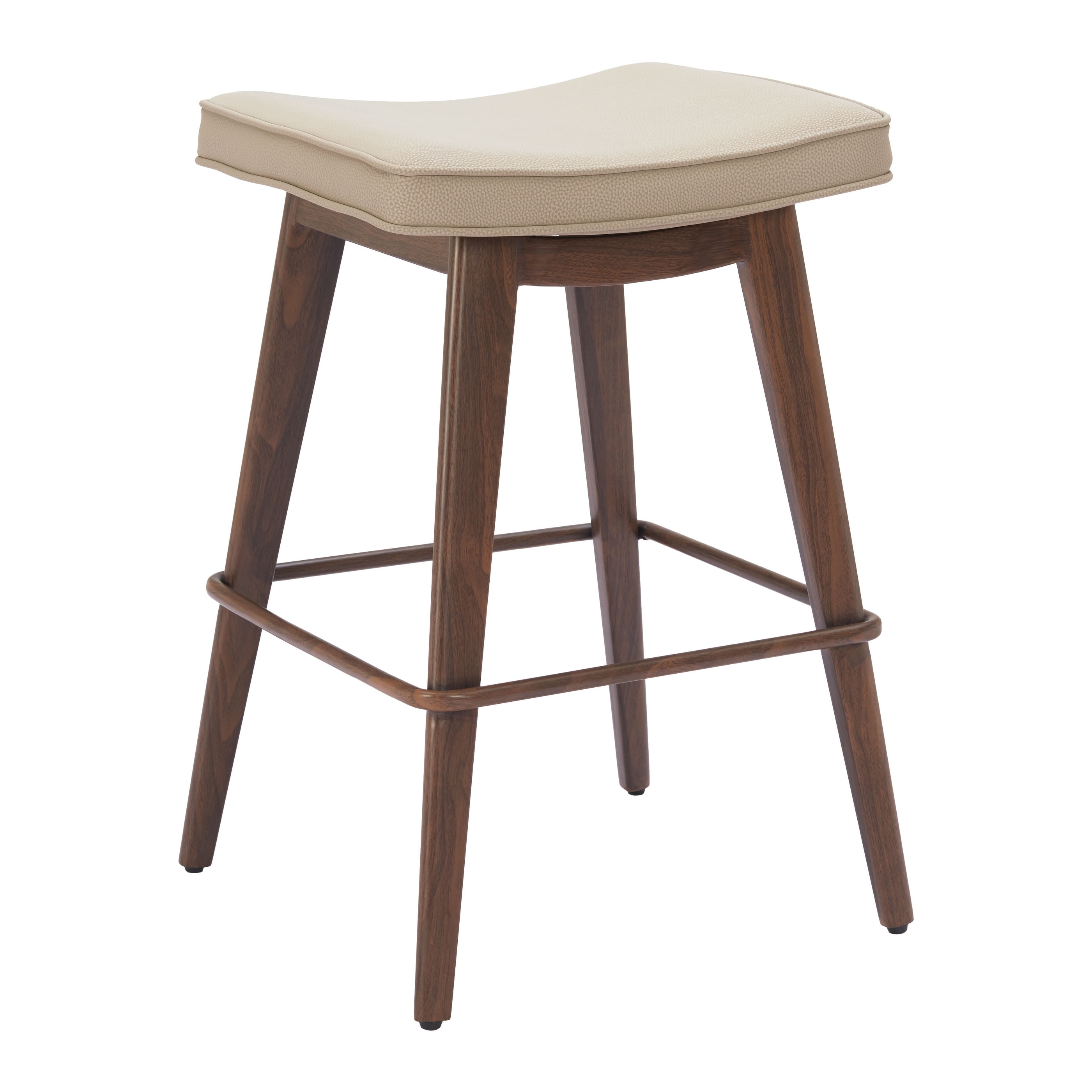 Divat Counter Stool Beige & Walnut