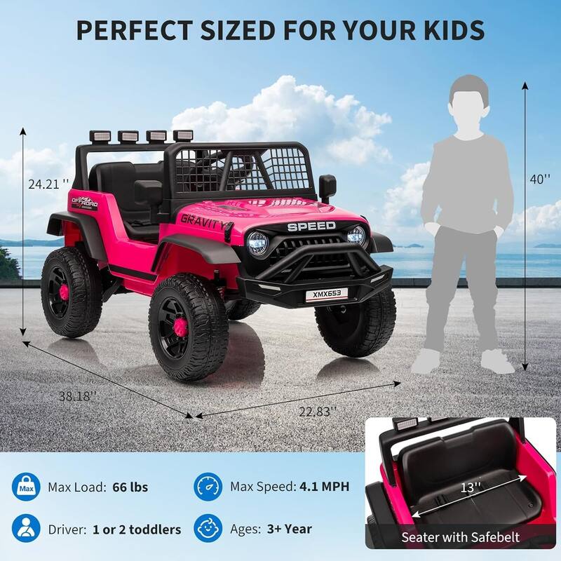 Electric Vehicles 12V Ride on Car for 3+ Kids Best Gift
